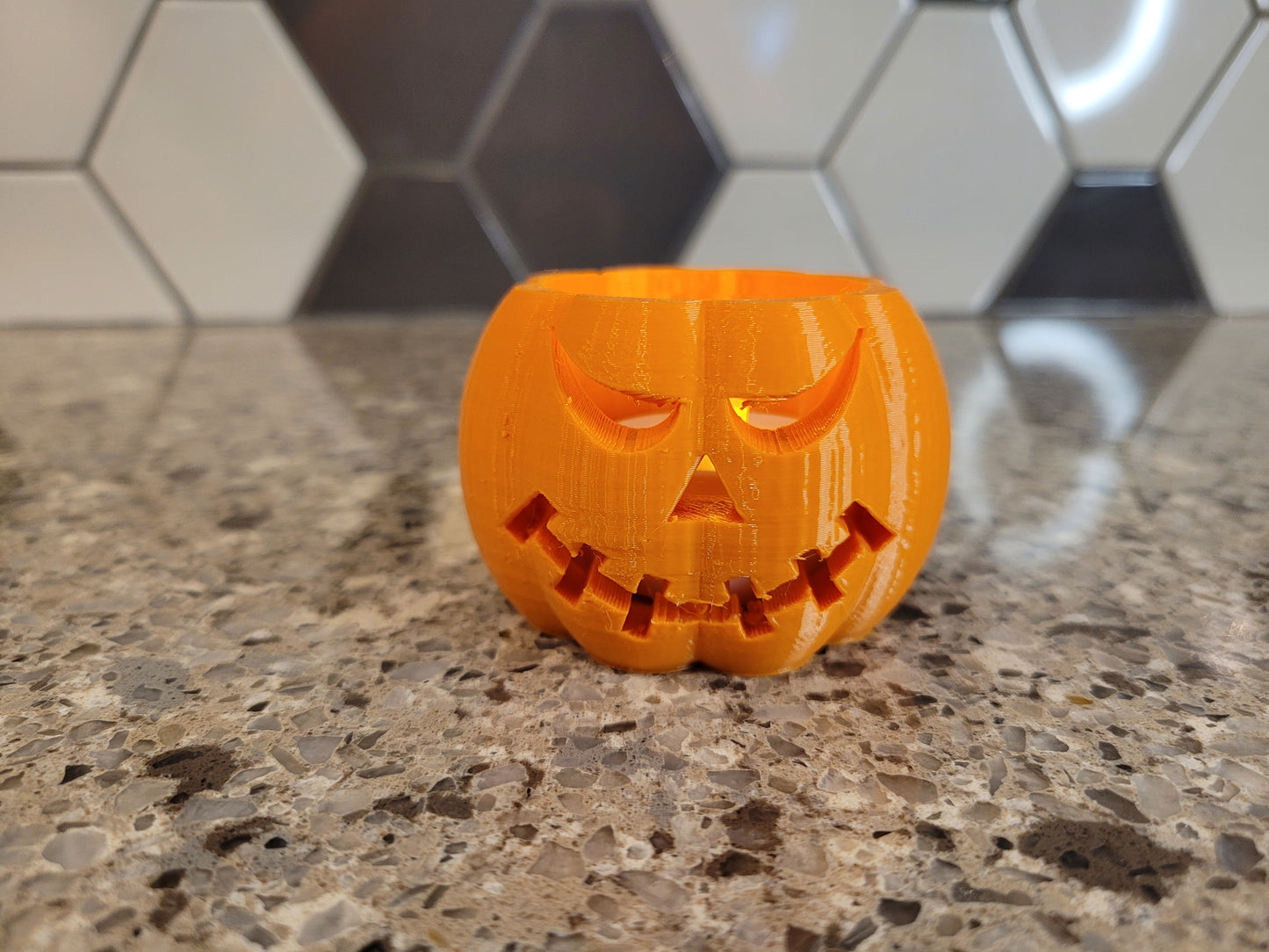 Small pumpkin with tealight