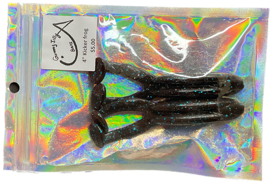 Kicker Frog 4 “ - Black with blue and red glitter